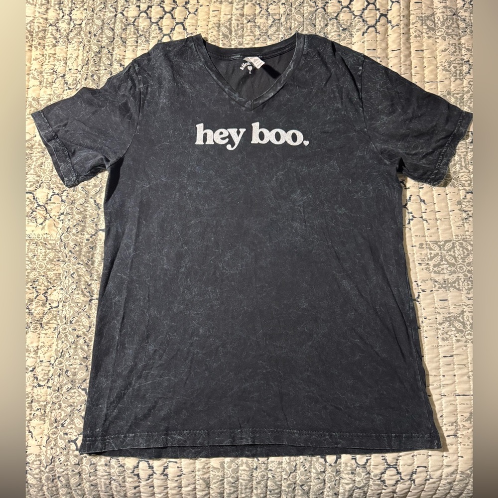 Kiloh & Co XL Black Hey Boo Tee Shirt Top